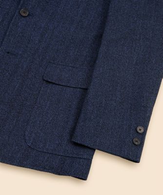ブルックスブラザーズ[イタリア製 ヘリンボーン 三者混 シルクリネン]ジャケット 希少 美品 ブルックスブラザーズ[イタリア製 三者混 シルクリネン