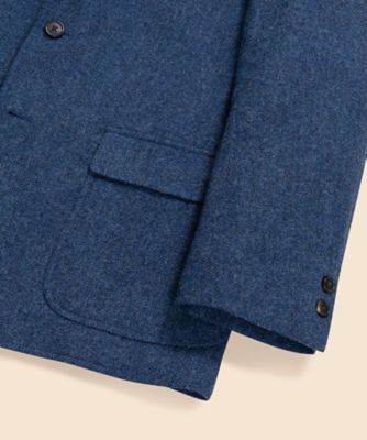 シェットランドウール ヘリンボーン 段返り3ボタンサックジャケット