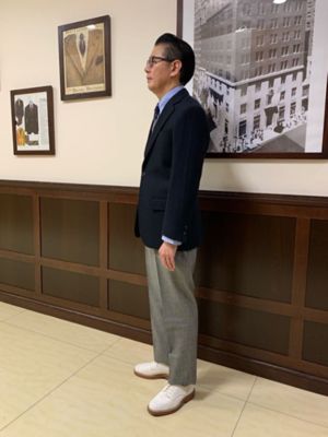 ハリスツイード ヘリンボーン 段返り3ボタンサックジャケット