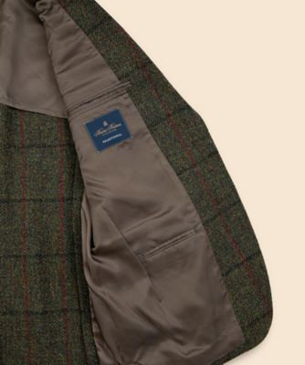 ハリスツイード チェック 段返り3ボタンサックジャケット