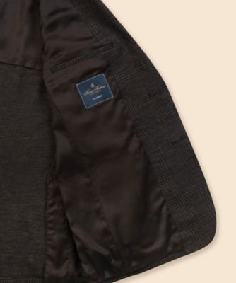 ウール ニット グレンチェック シングル2ボタンジャケット