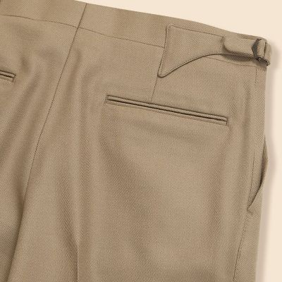 ウール コバートツイル プリーテッド トラウザーズ | Brooks Brothers