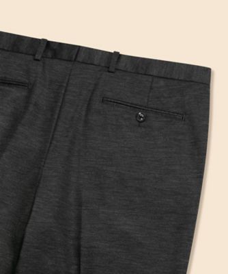 ウール／ポリエステル モクロディ ニット プレーンフロント トラウザー