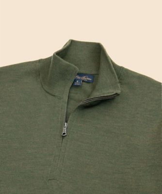 [IV TWELVE] モックネックセーター オリーブ メリノウール ハーフジップ モックネックセーター | Brooks