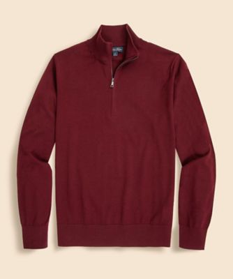 Brooks Brothers メリノウール ハーフジップ セーター XS メリノウール ハーフジップ モックネックセーター | Brooks