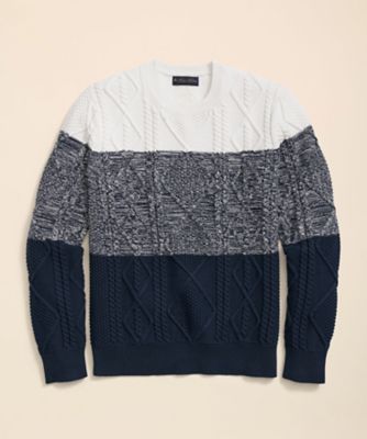 ブルックスブラザーズ　ラグランスリーブクールネックセーター フェアアイル クルーネックセーター | Brooks Brothers