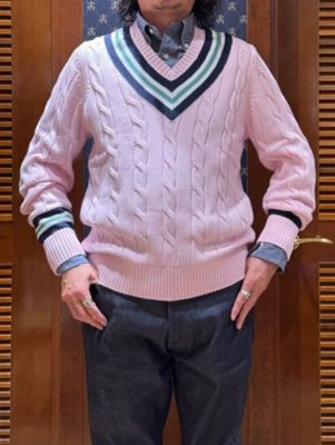 コットン ケーブル Vネックテニスセーター | Brooks Brothers