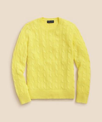 【SALE】Brooks Brothers/ブルックス ブラザーズ リネン ケーブル クルーネックセーター 701イエロー トップス【三越伊勢丹/公式】