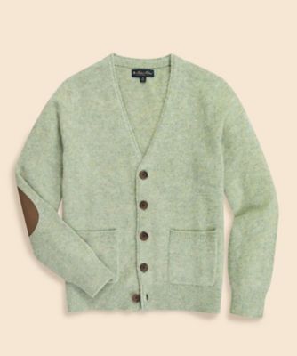 ハンチ　　 ブラッシュドVネックカーディガン　ニット　セーター GU公式 | ウォッシュドリブVネックカーディガン