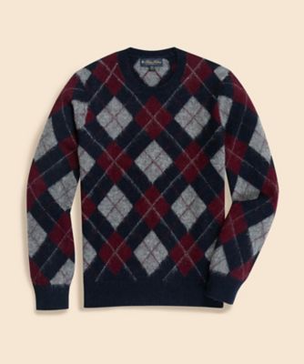 ＜Brooks Brothers＞ブラッシュドウール　アーガイル　クルーネックセーター