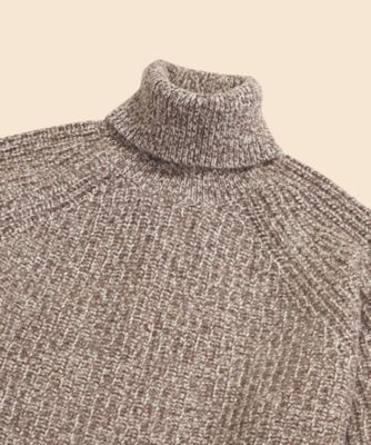 ウール／カシミヤ イングリッシュリブ タートルネックセーター