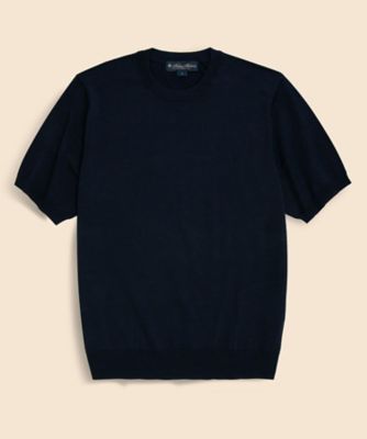 極美品　Blu Bre コットン　ニット　クルーネック　ボタン　ネイビー 極美品 Blu Bre コットン ニット クルーネック ボタン ネイビー