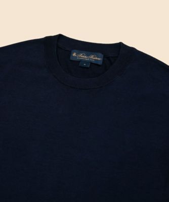 極美品　Blu Bre コットン　ニット　クルーネック　ボタン　ネイビー 極美品 Blu Bre コットン ニット クルーネック ボタン ネイビー