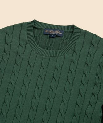 スーピマコットン ケーブル クルーネックセーター | Brooks Brothers