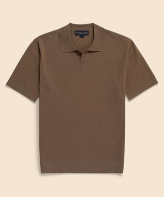 BREATH スウェットポロシャツ　茶色系 ワイドリブ 半袖ニットポロ（153400267Z） | Paul