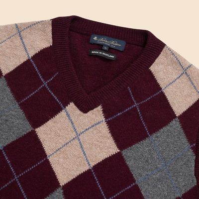 ウール アーガイル Vネックベスト Made in UK | Brooks
