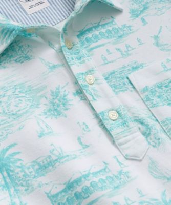コットンピケ バミューダプリント ポロシャツ | Brooks Brothers
