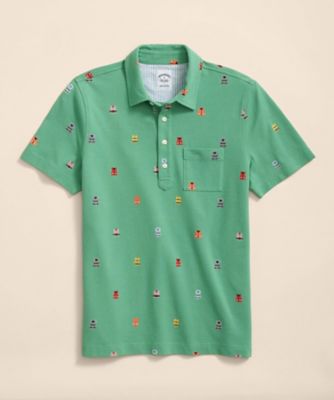 コットンピケ ライフジャケットプリント ポロシャツ | Brooks