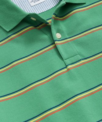 Golfickers ストライプポロシャツ 2XL スーピマコットンストレッチ ピケ GFロゴ トリプルストライプ