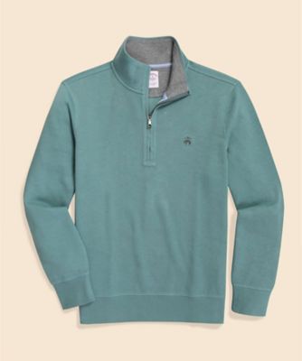 【送料無料】Brooks Brothers/ブルックス ブラザーズ コットン フレンチリブ GFロゴ ハーフジップ モックネックプルオーバー 401グリーン トップス【三越伊勢丹/公式】