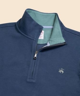 コットン フレンチリブ GFロゴ ハーフジップ モックネックプル