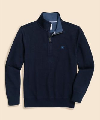 【送料無料】Brooks Brothers/ブルックス ブラザーズ コットン フレンチリブ GFロゴ ハーフジップ モックネックプルオーバー 502ネイビー トップス【三越伊勢丹/公式】
