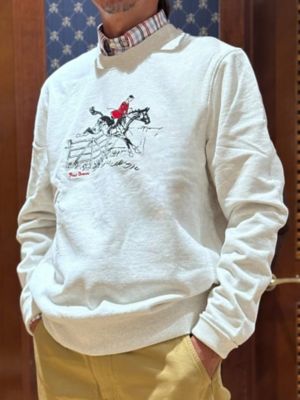 ＜Brooks Brothers＞コットンフレンチテリー　ポールブラウン　エンブロイダリー　スウェットシャツ