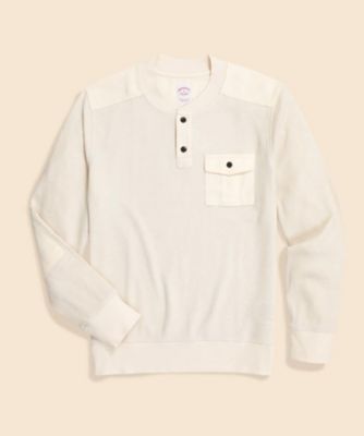 ＜Brooks Brothers＞コットンブレンド　サーマル　ヘンリーネックシャツ