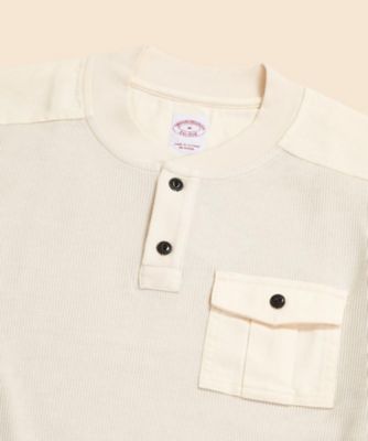 コットンブレンド サーマル ヘンリーネックシャツ | Brooks Brothers