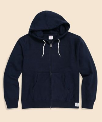 【送料無料】Brooks Brothers/ブルックス ブラザーズ コットンフレンチテリー GFロゴラベル ダブルジップフーディー 502ネイビー トップス【三越伊勢丹/公式】