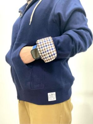 コットンフレンチテリー GFロゴラベル ダブルジップフーディー