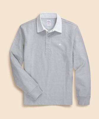 コットンジャージー GFロゴ ソリッド ラグビーシャツ | Brooks