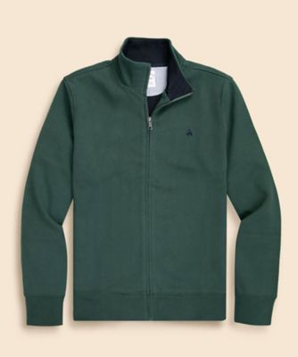 コットン／ポリエステル ピケ GFロゴ ダブルフェイスフルジップ