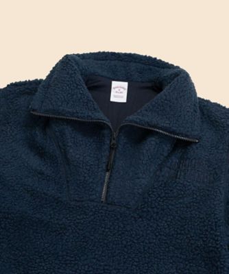 ポリエステル フリース ハーフジップ モックネックプルオーバー