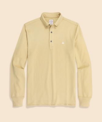 【送料無料】Brooks Brothers/ブルックス ブラザーズ コットン/ポリエステル ハイツイストピケ GFロゴ ロングスリーブポロシャツ 314ベージュ トップス【三越伊勢丹/公式】