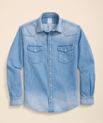 ＜Brooks Brothers＞コットン　デニム　ウエスタン　カジュアルシャツ　Ｒｅｇｕｌａｒ　Ｆｉｔ