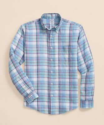 ＜Brooks Brothers＞アイリッシュリネン　シーズナルパターン　カジュアルシャツ　Ｒｅｇｕｌａｒ　Ｆｉｔ