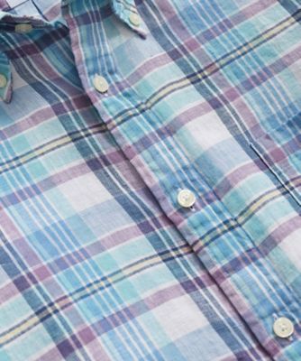 アイリッシュリネン シーズナルパターン カジュアルシャツ