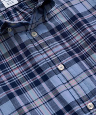 コットン マドラスチェック ショートスリーブ カジュアルシャツ