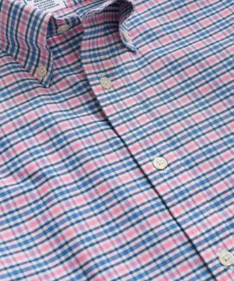 ストレッチオックスフォード GFロゴ チェック カジュアルシャツ