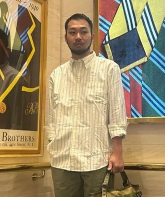 ＜Brooks Brothers＞コットンオックスフォード　ストライプ　フライデーシャツ