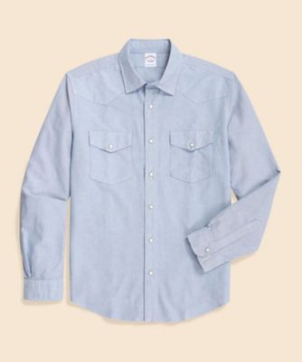 ＜Brooks Brothers＞コットンオックスフォード　ウエスタン　フライデーシャツ
