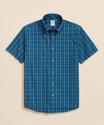 【SALE】Brooks Brothers/ブルックス ブラザーズ コットンポプリン シーズナルパターン ショートスリーブ フライデーシャツ 501ブルー トップス【三越伊勢丹/公式】