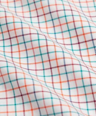 スーピマコットンストレッチツイル チェック カジュアルシャツ