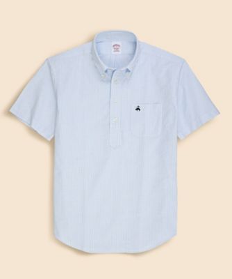 ＜Brooks Brothers＞コットンオックスフォード　ＧＦロゴ　ショートスリーブ　プルオーバーシャツ