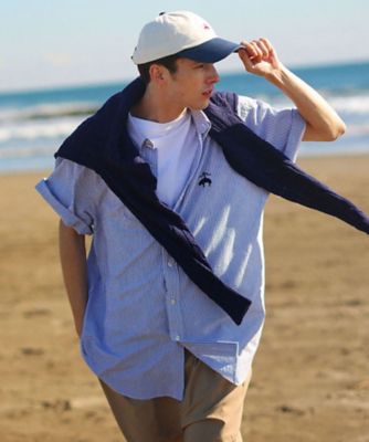 ＜Brooks Brothers＞◆オンラインストア限定◆コットン　ビッグＧＦロゴ　シアサッカー　ショートスリーブ　カジュアルシャツ　Ｔｒａｄｉｔｉｏｎａｌ　Ｆｉｔ