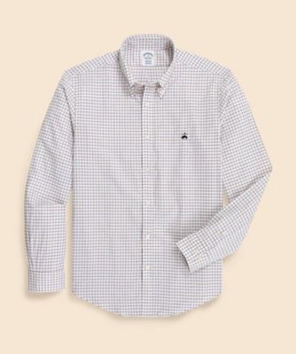 ＜Brooks Brothers＞ラグジュアリー　コットンツイル　ＧＦロゴ　チェック　カジュアルシャツ　Ｒｅｇｕｌａｒ　Ｆｉｔ