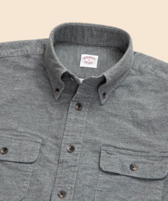 コットン シャモアクロス ダブルポケット カジュアルシャツ