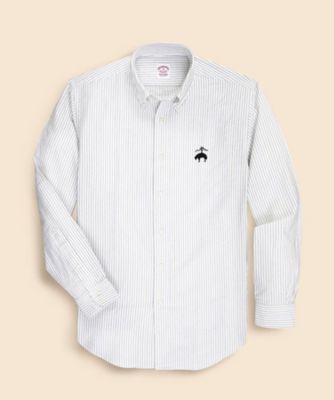 ＜Brooks Brothers＞◆オンラインストア限定◆　コットンオックスフォード　ビッグＧＦロゴ　オルタネイトストライプ　カジュアルシャツ　Ｔｒａｄｉｔｉｏｎａｌ　Ｆｉｔ