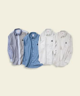 ブルックスブラザーズ（Brooks Brothers）/◆オンラインストア限定◆ コットンオックスフォード　ビッグGFロゴ　オルタネイトストライ… ◇オンラインストア限定◇ コットンオックスフォード ビッグGFロゴ